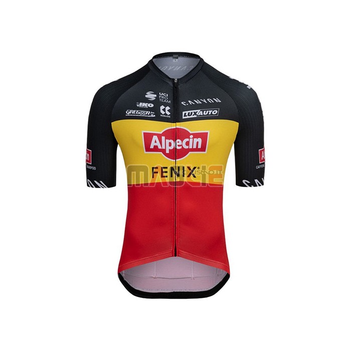 Maglia Alpecin Fenix Manica Corta 2021 Campione Belgio